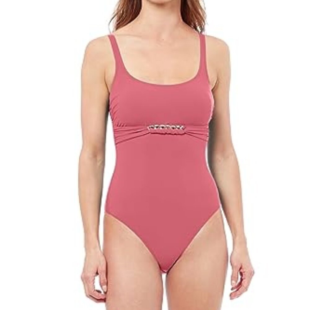 NWT Profile by Gottex Women's Standard Unchain My Heart Round Neck One Piece